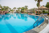 Fototapeta  - Large swimming pool with palm trees