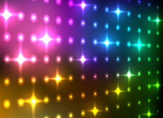 Wall Mural - Abstract colorful glittering light wall vector background.