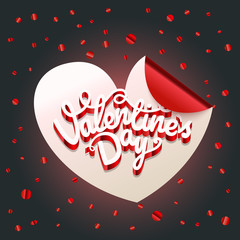 Poster - Happy valentines day wishes greeting card layout. Valentines vec