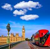 Fototapeta Big Ben - Big Ben Clock Tower and London Bus