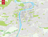 Fototapeta Mapy - Vector color map of  Prague, Czech Republic. City Plan of  Pragu
