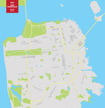 Vector Color Map Of San Francisco, USA. City Plan Of San Francisco. Vector Illustration