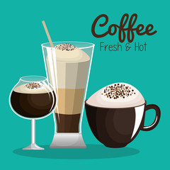 Canvas Print - delicious coffee always fresh poster vector illustration design