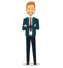 Canvas Print - businessman character avatar icon vector illustration design