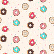 Vector seamless pattern with donuts