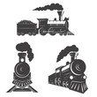 Set of trains icons isolated on white background. Design element