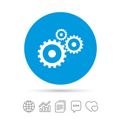 Poster - Cog settings sign icon. Cogwheel gear symbol.