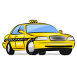 yellow taxi cab isolated at the white background