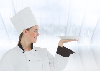 Poster - Female chafe holding plate