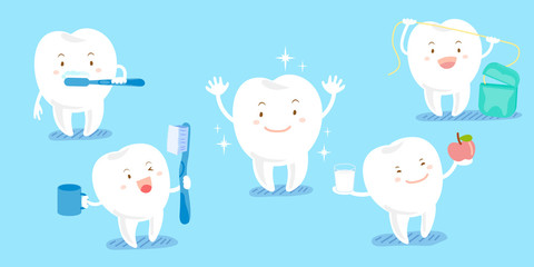 Sticker - tooth with health concept