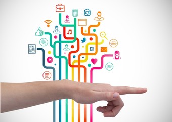 Poster - Hand with application icons