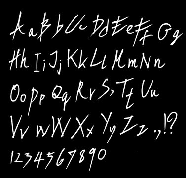 Hand drawn alphabet letters Vector