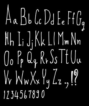 Hand drawn alphabet letters Vector