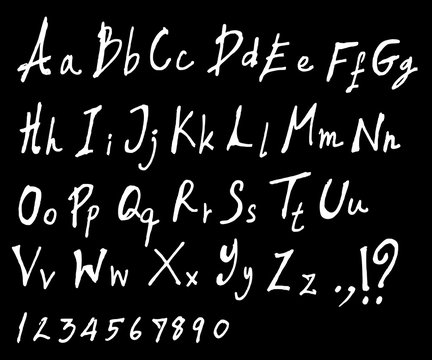 Hand drawn alphabet letters Vector