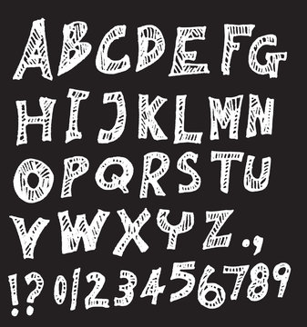 Hand drawn alphabet letters Vector eps10