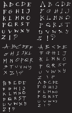 Hand drawn alphabet letters Vector eps10