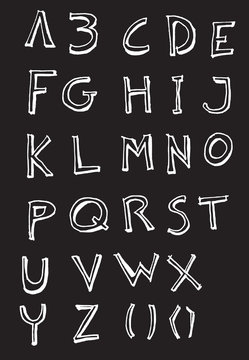 Hand drawn alphabet letters Vector eps10