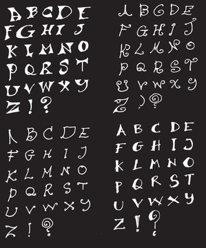 Hand drawn alphabet letters Vector eps10