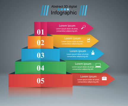 Abstract 3D digital illustration Infographic.