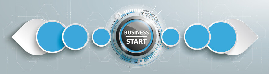 Wall Mural - business start drops directions header
