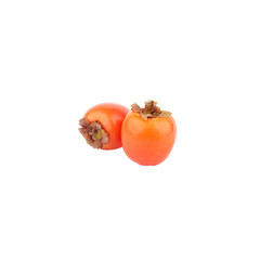 Two orange Persimmons, isolated on white