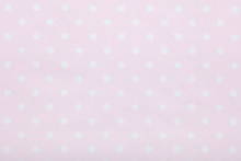 Pink Polka Dot Fabric Macro, Texture Background