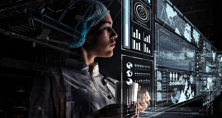 Wall Mural - innovative technologies in science and medicine. mixed media . mixed media