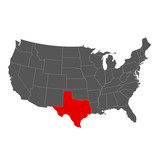 Fototapeta Nowy Jork - United States of America with Texas Highlighted Map