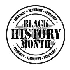 Black history month sign or stamp