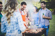 © NDABCREATIVITY - Friends having a barbecue party in nature