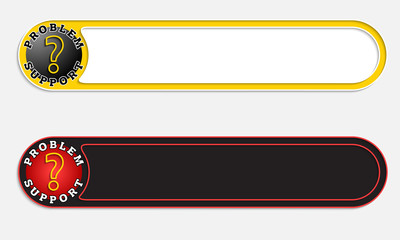 Poster - Two vector abstract buttons and question mark