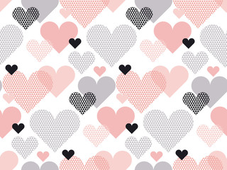 Wall Mural - heart shape modern seamless pattern vector illustration.in geome
