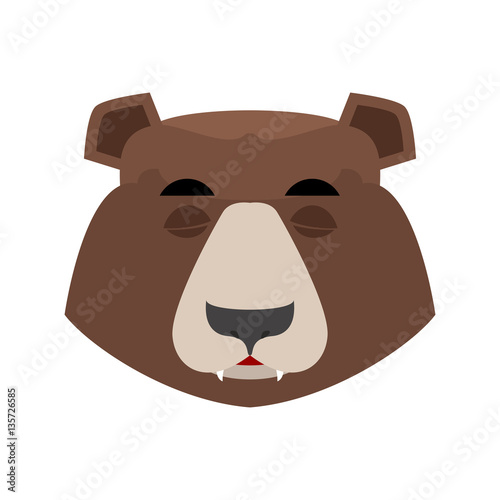 Bear sleeping Emoji. grizzly asleep emotion. face Wild animal is