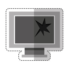 computer monitor broken isolated icon vector illustration design