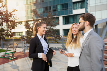 Wall Mural - Business people in business district