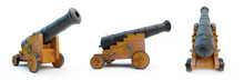 Cannon Old Set On A White Background 3D Illustration
