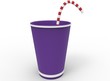 3d illustration of cartoon drink cup. white background isolated. icon for game web.