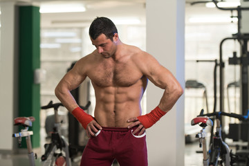  Attractive Man With Red Boxing Gloves