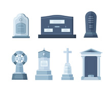 Tombstone Crypt Vector Construction For Dead People.