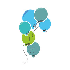 Wall Mural - balloons air party card vector illustration design