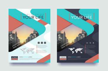 Wall Mural - poster flyer pamphlet brochure cover design layout space for photo background, vector template in a4