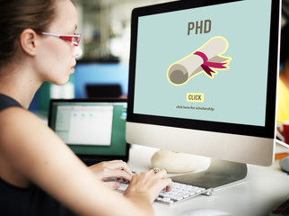 Wall Mural - phd doctor of philosophy degree education graduation concept