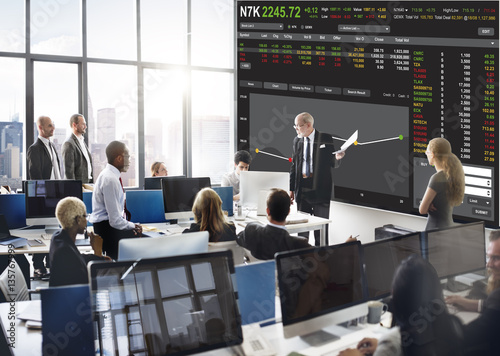 Cuadros en Lienzo Stock Exchange Trading Forex Finance Graphic Concept