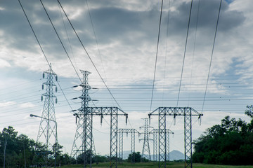 Electricity Tower Cable from power plant