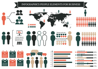 Wall Mural - Collection of infographic people  elements for business.Vector i