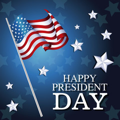 Poster - happy president day flag american star background vector illustration eps 10