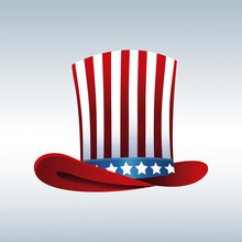 Top Hat Flag President Day Decorative Celebration Vector Illustration Eps 10