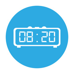 Sticker - digital alarm clock icon image vector illustration design 