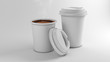 Coffee Paper Cup Mock-Up On Isolated White Background