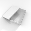 White Box for T shirt, Realistic Rendering of White Flat Cardboard Box on Isolated White Background, Ready for your Design, White Box Mock Up, 3D Illustration